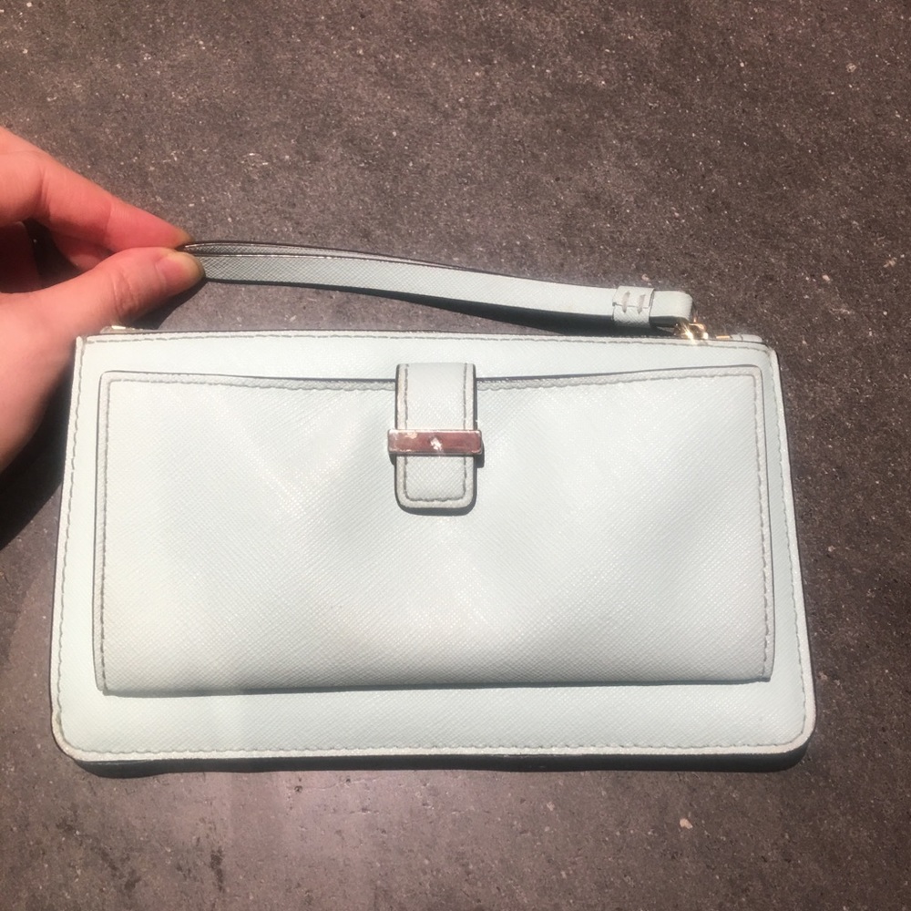 Kate spade tiffany blue wristlet wallet - Picture 2 of 4